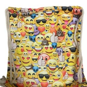 Hobby Lobby Emoji Drawstring Bag - Yellow and Multicolor